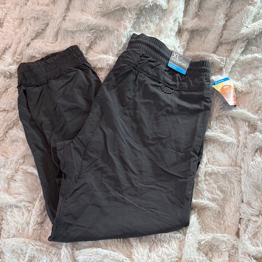 Women’s Dark Grey Columbia Omni Shield Straight Leg Pants.